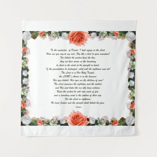 Schrift, psalm 11, botanisch wandkleed (Voorkant)