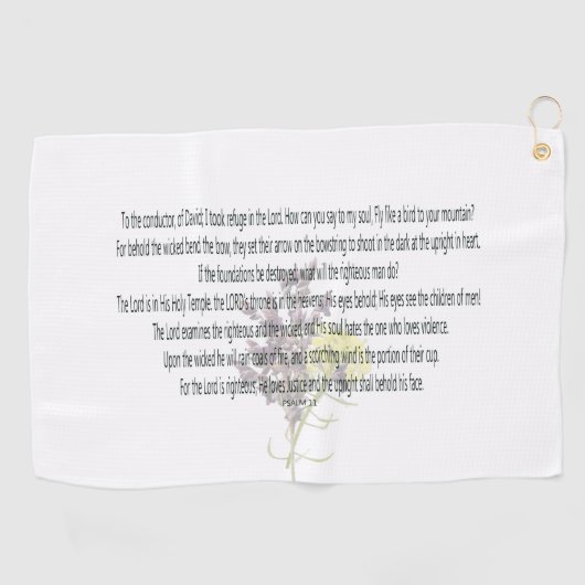 Schrift, psalm 11 golfhanddoek (Horizontaal)