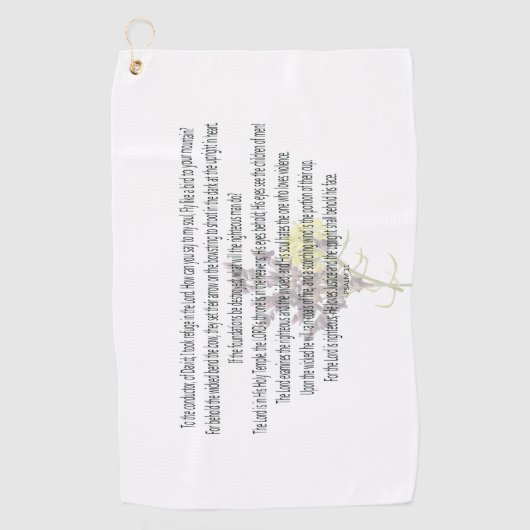 Schrift, psalm 11 golfhanddoek (Voorkant)