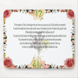 Schrift, Psalm 11, Kleurige Bloem Muismat