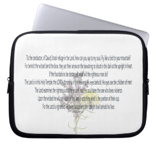 Schrift, psalm 11 laptop sleeve