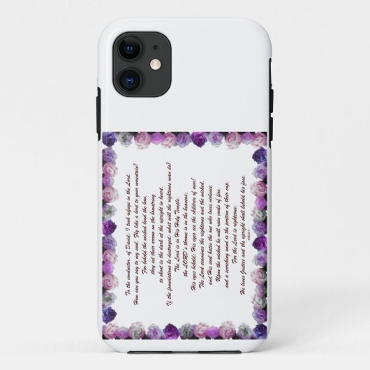 Schrift, psalm 11, Paarse Rozen Case-Mate iPhone Case (Achterkant)