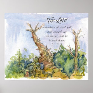 Schrift Psalm 145 Bristlecone Pijnboom Woestijn Poster