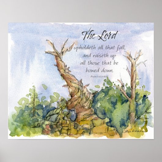 Schrift Psalm 145 Bristlecone Pijnboom Woestijn Poster (Voorkant)