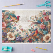 Schrift (Psalm 18 v 1-2) Bloemvogels Decoupage Tissuepapier (Craft)