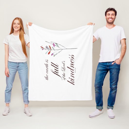 Schrift, Psalm 33, Kindness, Fleece Deken (In situ)