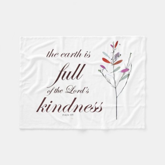 Schrift, Psalm 33, Kindness, Fleece Deken (Voorkant (Horizontaal))