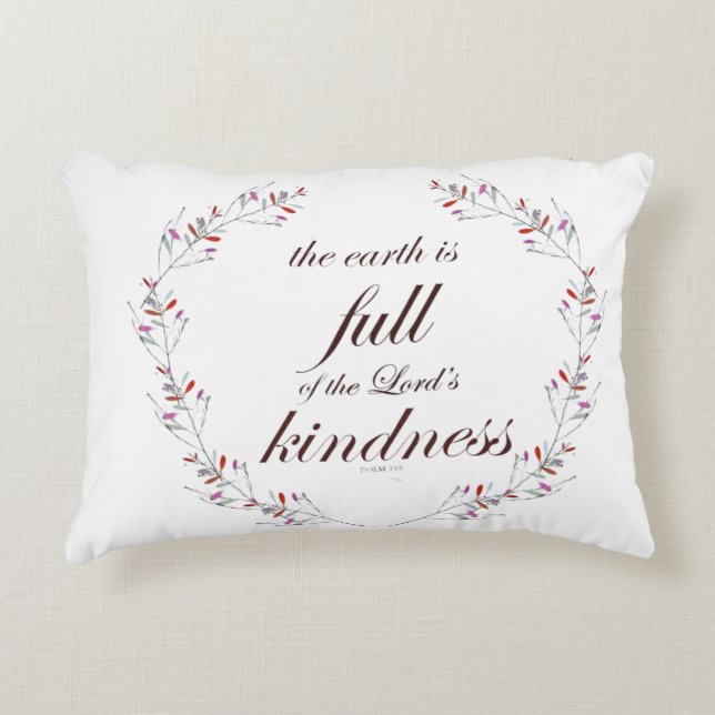 Schrift, psalm 33, volledige openheid accent kussen (Voorkant)