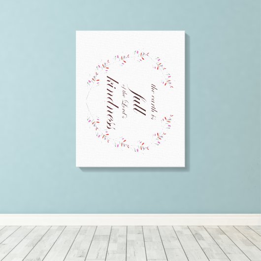 Schrift, psalm 33, volledige openheid canvas afdruk (Insitu (Houten vloer))