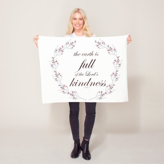 Schrift, psalm 33, volledige openheid fleece deken (In situ)