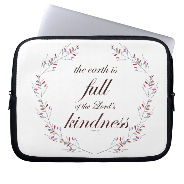 Schrift, psalm 33, volledige openheid laptop sleeve (Voorkant)