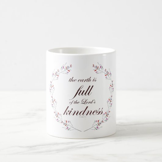 Schrift, psalm 33, volledige openheid magische mok (Center)