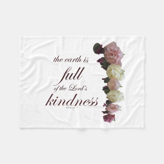 Schrift, psalm 33, witte en roze rozen fleece deken (Voorkant (Horizontaal))