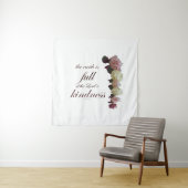 Schrift, psalm 33, witte en roze rozen wandkleed (In situ)