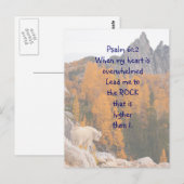 Schrift Psalm 61:2 Rots Hoger dan ik ben Briefkaart (Voorkant / Achterkant)