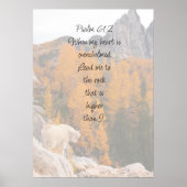 Schrift Psalm 61:2 Rots Hoger dan ik ben Poster (Voorkant)