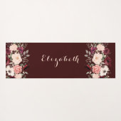 Schrift Psalm 91 Burgundy Blush Floral Yoga Mat (Achterkant (horizontaal))