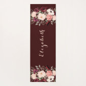 Schrift Psalm 91 Burgundy Blush Floral Yoga Mat (Achterkant)