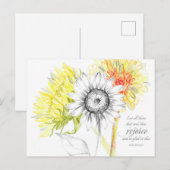 Schrift Psalms 40 Kaart Gele zonnebloemen (Voorkant / Achterkant)