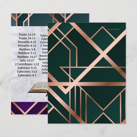 Schrift referentiekaart Groen Bedankkaart (Voorkant / Achterkant)