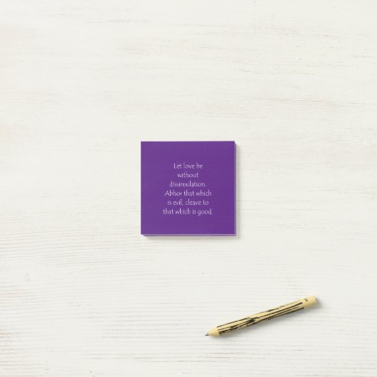 Schrift Romans 12 9 Post-it® Notes (Op bureau)