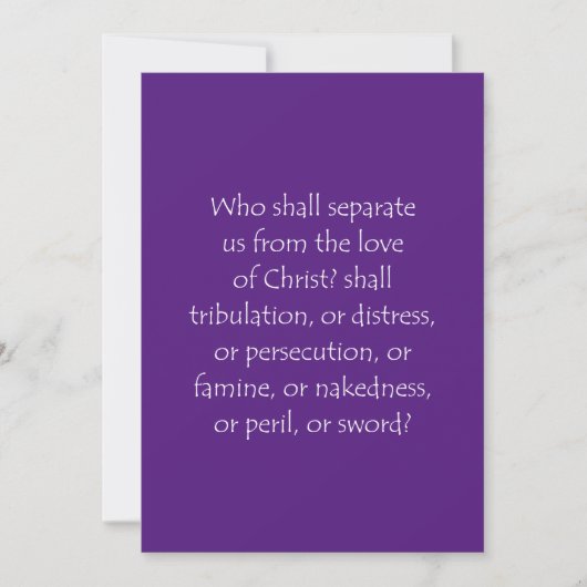 Schrift Romans 8 35 Bedankkaart (Voorkant)