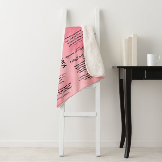 Schrift - Roze wolken Sherpa Deken (In situ)