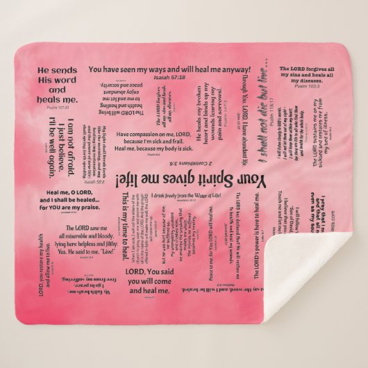 Schrift - Roze wolken Sherpa Deken (Voorkant (horizontaal))