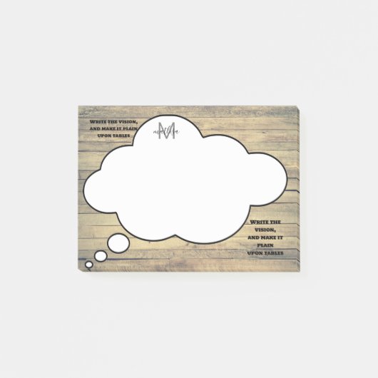 Schrift Rustic Speech Bubble Monogram Post-it® Notes (Voorkant)