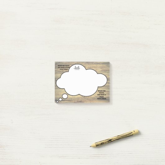 Schrift Rustic Speech Bubble Monogram Post-it® Notes (Op bureau)