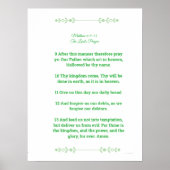 Schrift Sjabloon, Het gebed des Heren, groen Poster (Voorkant)