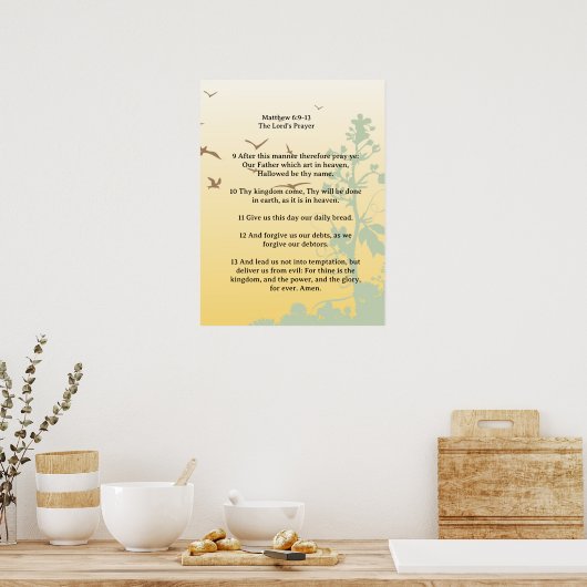 Schrift Sjabloon, Het Gebed Des Heren Poster (Keuken)