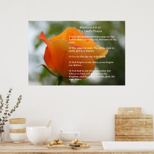 Schrift Sjabloon, Het Onze Vader, Gele Roos Poster