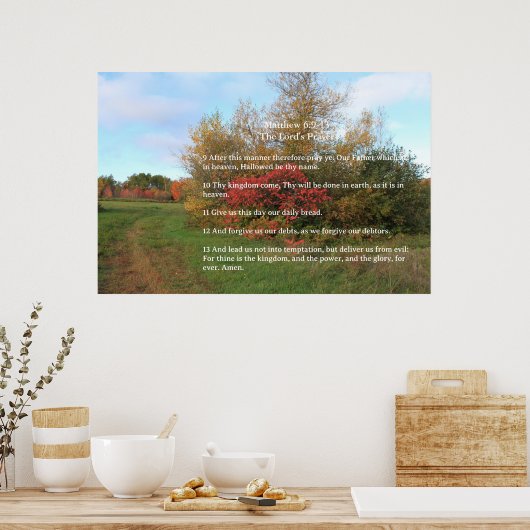 Schrift Sjabloon, Het Onze Vader Poster (Keuken)