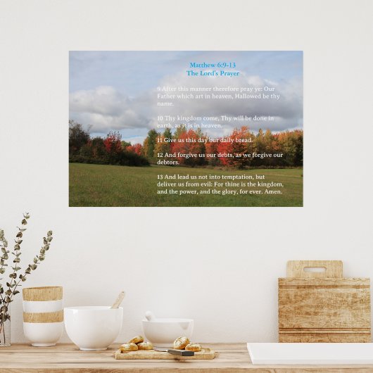 Schrift Sjabloon, Het Onze Vader Poster (Keuken)