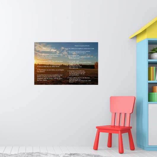 Schrift Sjabloon, Psalm 23, Het Onze Vader gebed Poster (Kinderkamer 1)