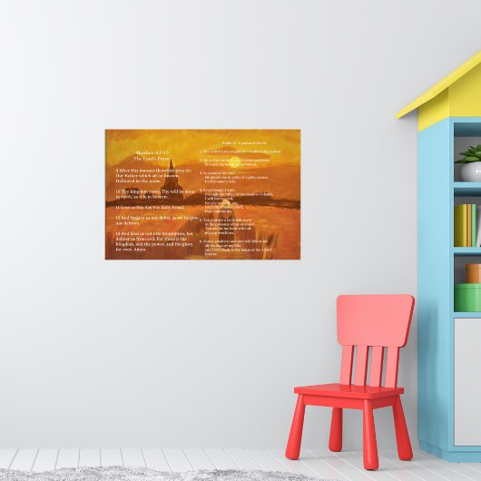 Schrift Sjabloon, Psalm 23, Het Onze Vader gebed Poster (Kinderkamer 1)
