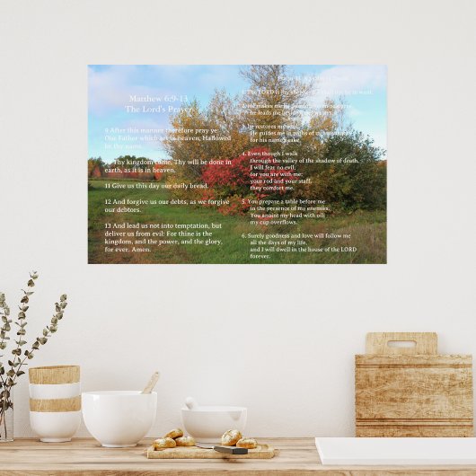 Schrift Sjabloon, Psalm 23, Het Onze Vader Poster (Keuken)