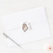 Schrift Spreuken 27:2 Pride nederigheid Wijze Uil Vierkante Sticker (Envelop)