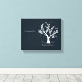 Schrift stamboom canvas Print, med zwart Afdruk (Insitu (Houten vloer))