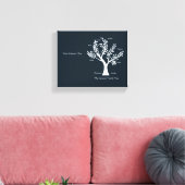 Schrift stamboom canvas Print, med zwart Afdruk (Insitu (Woonkamer))