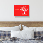 Schrift stamboom canvas Print, rood Afdruk (Insitu (Slaapkamer))