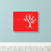 Schrift stamboom canvas Print, rood Afdruk (Insitu (Houten vloer))