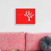 Schrift stamboom canvas Print, rood Afdruk (Insitu (Woonkamer))