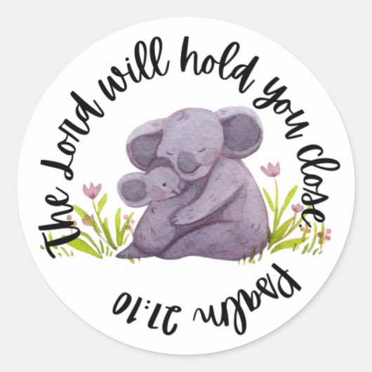Schrift Sticker (Psalm 27:10 Koala) (Voorkant)