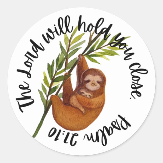 Schrift Sticker (Psalm 27:10 Sloth) (Voorkant)