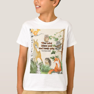 Schrift T Shirt voor kinderen met Woodland Animals