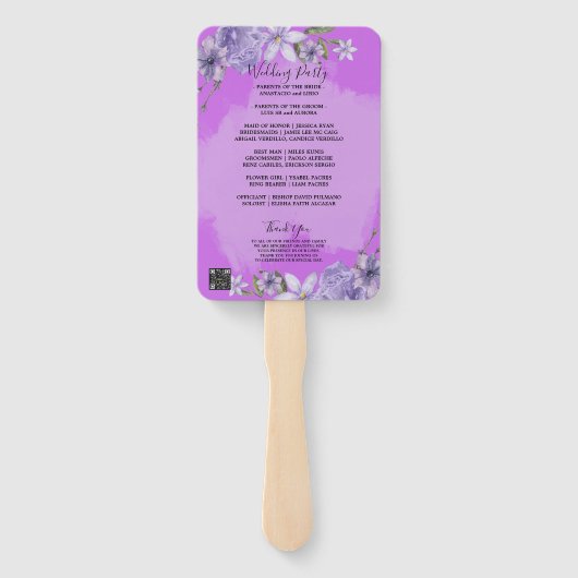 Schrift Trouwprogramma Hand Fan Handwaaier (Achterkant)