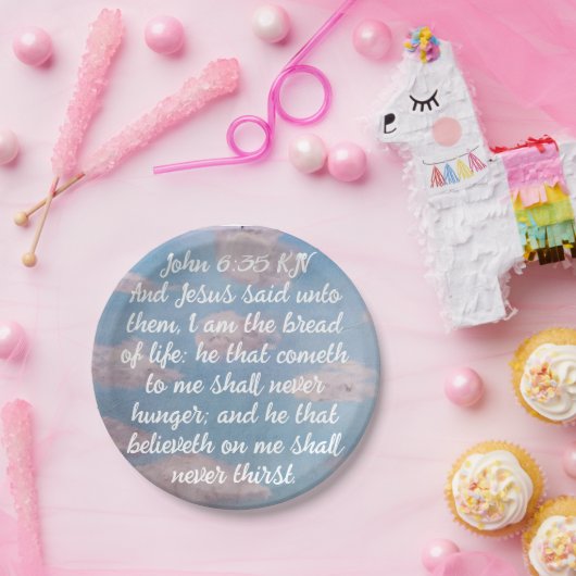 Schrift van het Brood van het Leven Papieren Bordje (Feest)