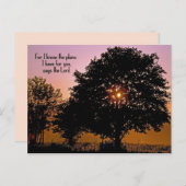 Schrift vers met zonsondergang boom feestdagenkaart (Voorkant / Achterkant)